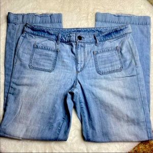 Loft Modern Fit Wide Leg Flare Jeans Light Wash 31